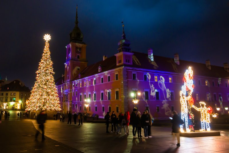 Christmas Warsaw Square Castle VideoMapping