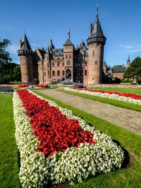 Castillo De Haar Kasteel Utrecht Amsterdam Países Bajos Jardín Flores