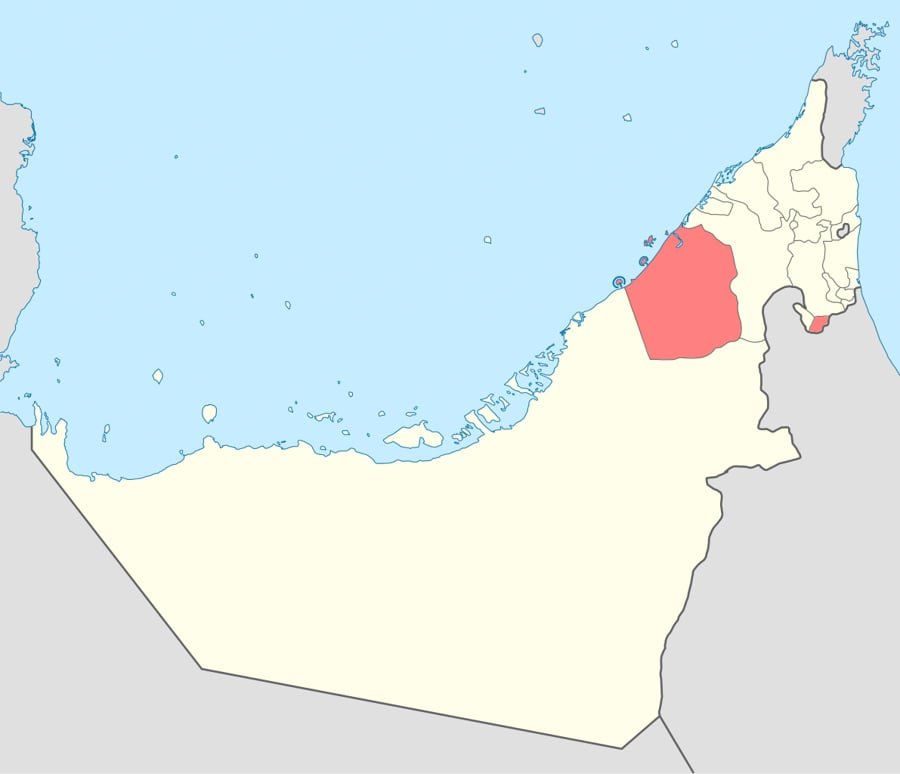 Emirato de Dubái en los EAU - mapa interno