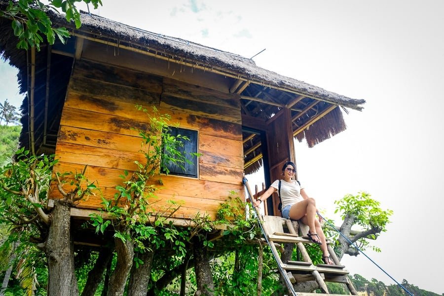 Mi mujer en el Rumah Pohon Molenteng