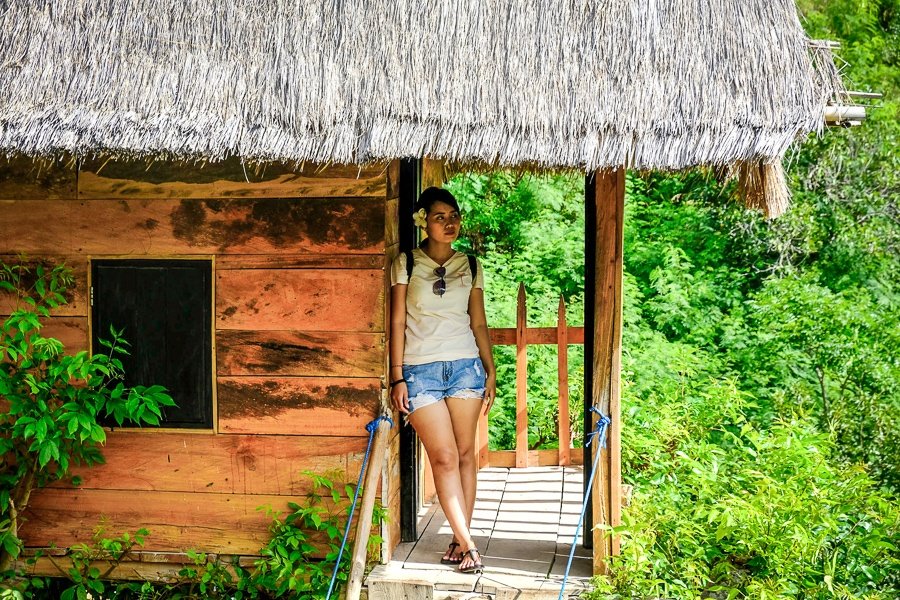 Mi mujer en el Rumah Pohon Molenteng