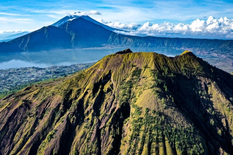 bali drone fotografía cráter monte batur