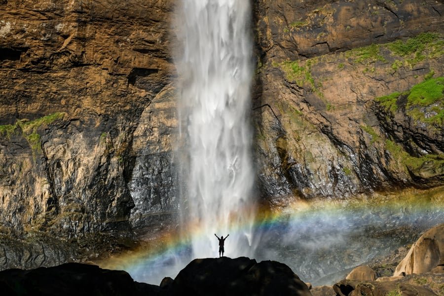 Cascada Curug Cikanteh Geoparque Ciletuh Java Occidental Indonesia