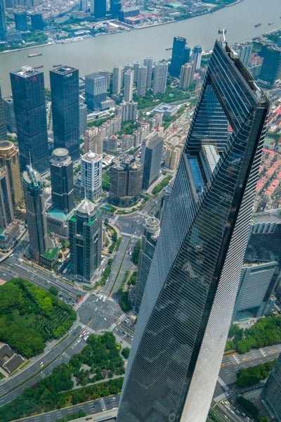 Vista desde el interior de la Torre de Shanghai