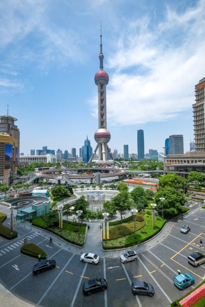 Rotonda de la Torre de la Perla Oriental en Shanghai China