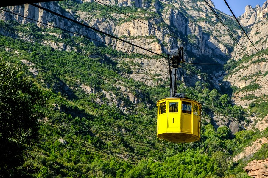 Paseo en teleférico por la montaña hasta Montserrat