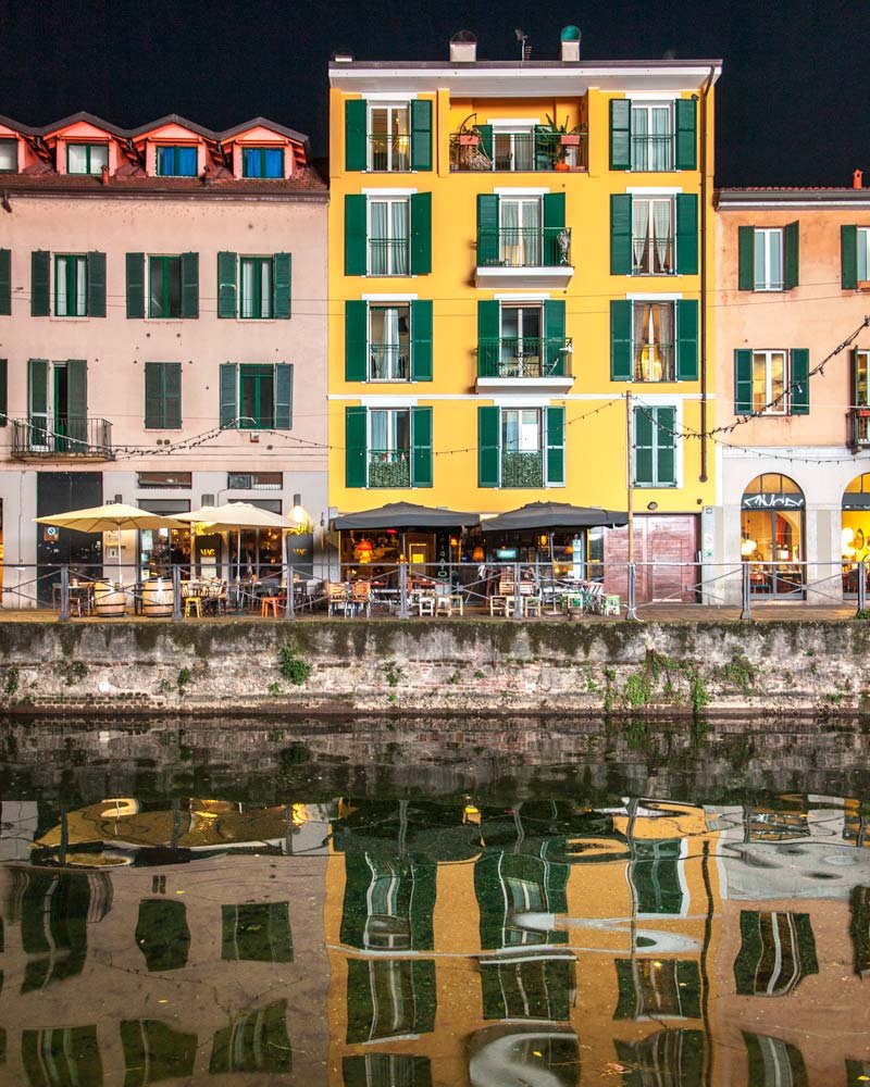 Canales de Navigli al atardecer