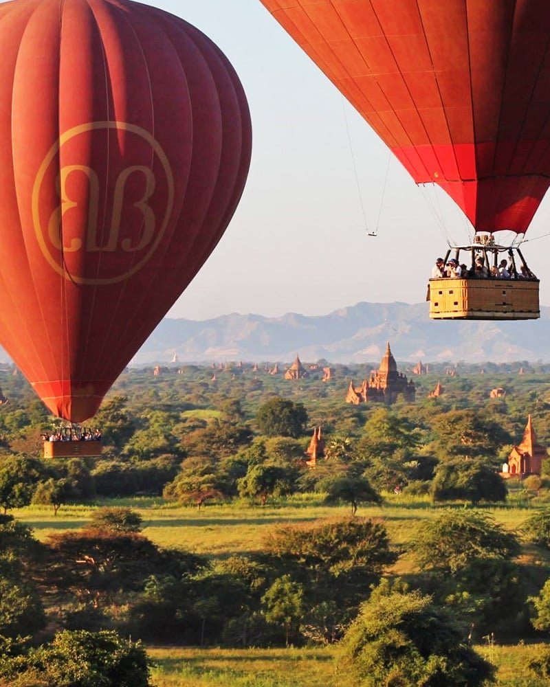 Revisión de globos sobre Bagan